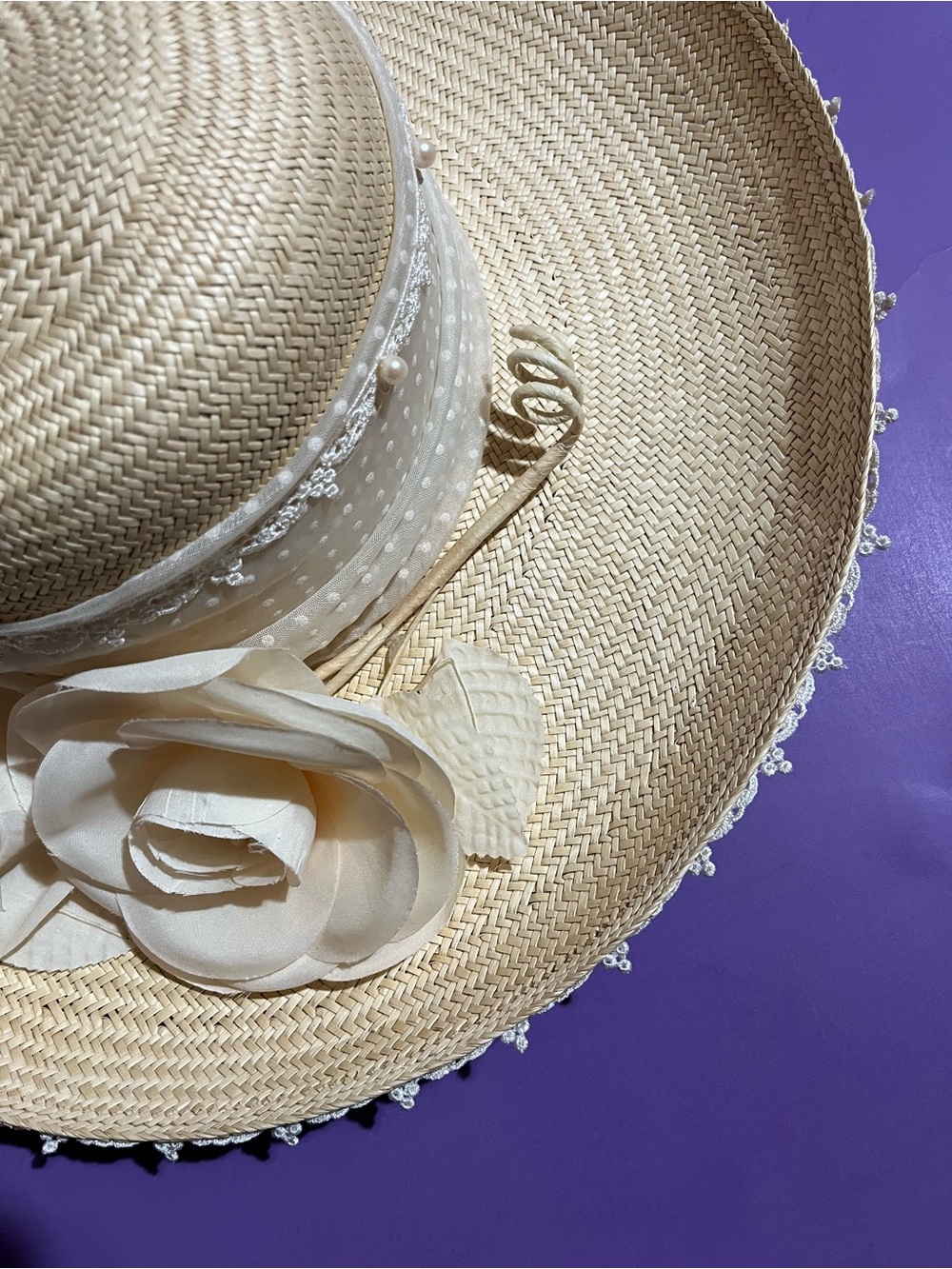 Sonni San Francisco Vintage Women's Straw Sun Hat - Picture 4 of 8